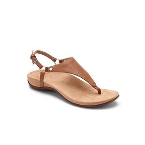 Vionic Kirra Sandals Leather Thong Arch Support Comfort Brown Size 10